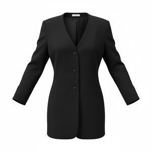 Jos A Bank Womens Blazer Size 10 Black Minimalist Career Office Jacket Workwear